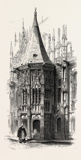 Pavilion, Palais de justice, Rouen, NORMANDY AND BRITTANY, FRANCE, 19th century engraving