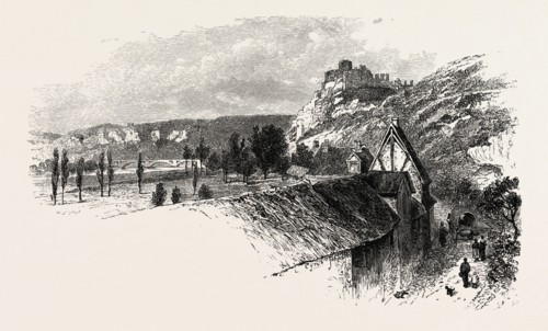 NEAR CHATEAU GAILLARD, NORMANDY AND BRITTANY, FRANCE, 19th century engraving