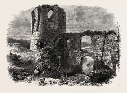 Chateau Gaillard, NORMANDY AND BRITTANY, FRANCE, 19th century engraving