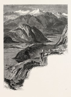 The alps from Monte Generoso, the Italian lakes, Italy, 19th century engraving
