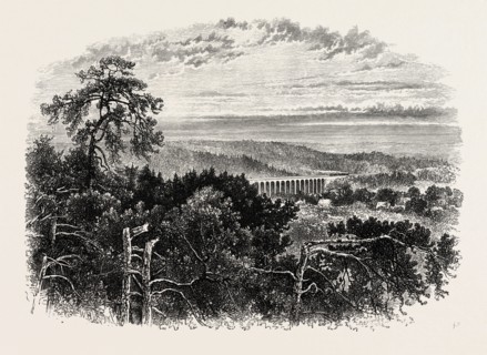 Viaduct on the Lyons Railway, Fontainebleau, France, 19th century engraving