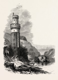 Tower at Oberwesel, the Rhine, Germany, 19th century engraving