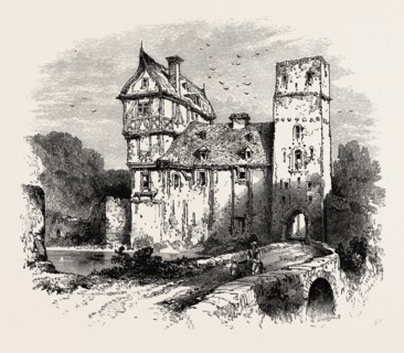 Old House at Oberwesel, the Rhine, Germany, 19th century engraving