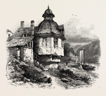 At Niederlahnstein. the Rhine, Germany, 19th century engraving