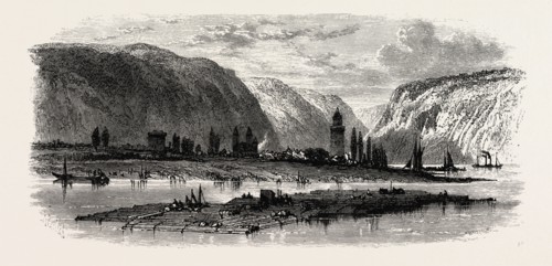 View of Andernach, the Rhine, Germany, 19th century engraving