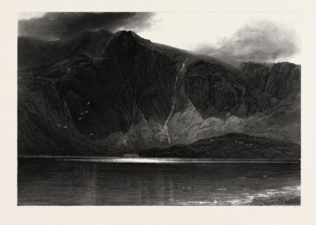 Llyn Idwal, Snowdonia, Wales, UK, Great Britain, United Kingdom, 19th century engraving