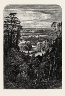THE FISHING TEMPLE, VIRGINIA WATER, FROM THE BELVIDERE, Windsor, UK, U.K., Britain, British,