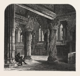 The Apprentice Pillar in Roslin Chapel, Edinburgh and the South Lowlands, Scotland, Great Britain,