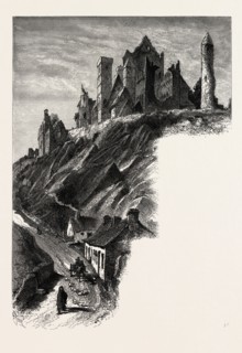 The rock of Cashel, Ireland, Irish, Eire, 19th century engraving