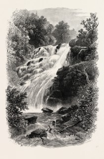 TORC CASCADE, KILLARNEY, Ireland, Irish, Eire, 19th century engraving
