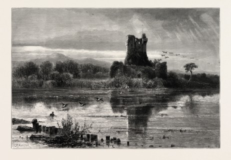 ROSS CASTLE, KILLARNEY, IRELAND, 19th century engraving