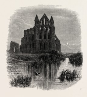 Whitby Abbey, UK, U.K., Britain, British, Europe, United Kingdom, Great Britain, European, 19th