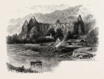 Tintern Abbey, UK, U.K., Britain, British, Europe, United Kingdom, Great Britain, European, 19th