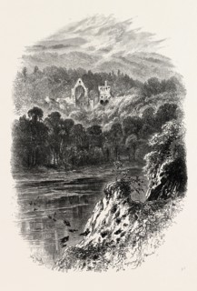 DRYBURGH ABBEY, UK, U.K., Britain, British, Europe, United Kingdom, Great Britain, European, 19th