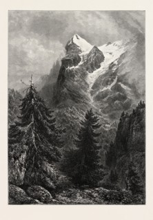 THE EIGER, Switzerland, 19th century engraving