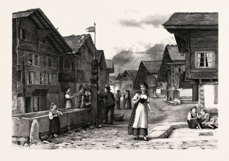Meyringen, Switzerland, 19th century engraving