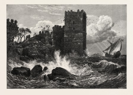 MERMER KALI ON THE SEA OF MARMORA, CONSTANTINOPLE, ISTANBUL, TURKEY, 19th century engraving