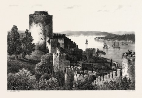 BOSPHORUS, CONSTANTINOPLE, ISTANBUL, TURKEY, 19th century engraving