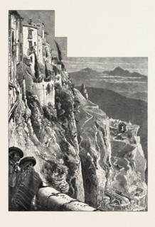 From the Bridge, Ronda, 19th century engraving