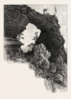 Prebischthor, Saxon Switzerland, Sachsische Schweiz,  bastei, Germany, 19th century engraving