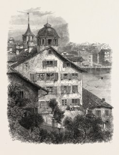 Zwick, from the Lindenhof, Switzerland, 19th century engraving