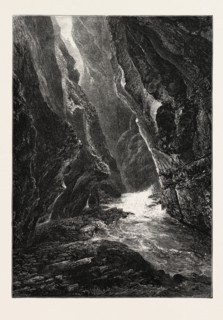 GORGE OF THE TAMINA, PFAFERS, Switzerland, 19th century engraving