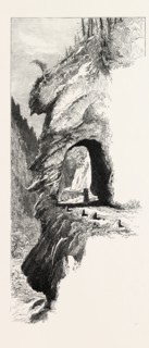 Road at Pfafers, Switzerland, 19th century engraving