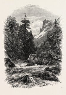 On the Klansen Pass, Switzerland, 19th century engraving