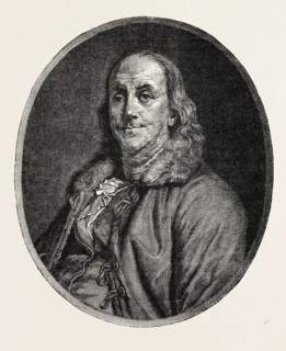 BENJAMIN FRANKLIN, 1706-1790, AUTHOR, POLITICIAN, SCIENTIST, INVENTOR, STATESMAN, US, USA, 1870s