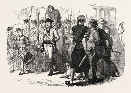 A COUNTRYMAN TARRED AND FEATHERED, UNITED STATES OF AMERICA, US, USA, 1870s engraving