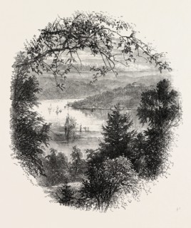 WEST POINT, ON THE HUDSON, NEW YORK, UNITED STATES OF AMERICA, US, USA, 1870s engraving