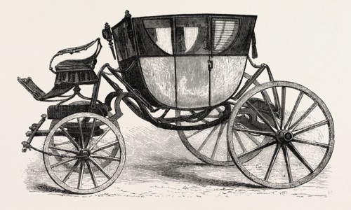 WASHINGTON'S COACH, UNITED STATES OF AMERICA, US, USA, 1870s engraving