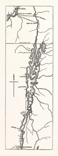 MAP OF LAKE CHAMPLAIN, US, USA, 1870s engraving