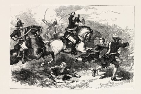 ROUT OF THE LOYAL RECRUITS, 1870s engraving