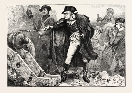 WASHINGTON AT THE SIEGE OF YORKTOWN, AMERICAN REVOLUTIONARY WAR, UNITED STATES OF AMERICA, US, USA,