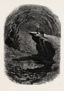 MAMMOTH CAVE, KENTUCKY, UNITED STATES OF AMERICA, US, USA, 1870s engraving