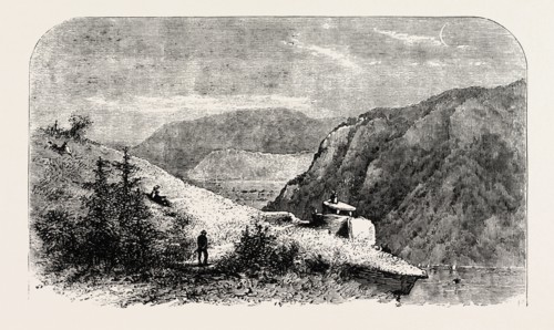 JEFFERSON'S ROCK, HARPER'S FERRY, VIRGINIA, UNITED STATES OF AMERICA, US, USA, 1870s engraving
