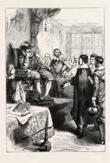 PURITANS BEFORE JAMES I., 1870s engraving