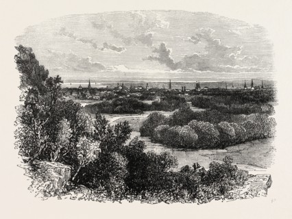 NEW HAVEN, UNITED STATES OF AMERICA, US, USA, 1870s engraving