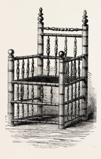 BREWSTER'S CHAIR, PRESERVED AT PILGRIM HALL, NEW PLYMOUTH, UNITED STATES OF AMERICA, US, USA, 1870s