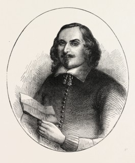 EDWARD WINSLOW, He was a Separatist who traveled on the Mayflower in 1620, US, USA, 1870s engraving