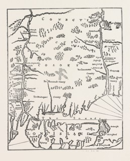 CONNECTICUT From the Mapp of New England, by John Seller, , US, USA, 1870s engraving