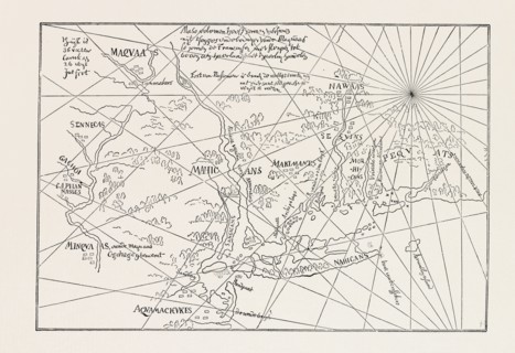 THE EARLIEST MAP OF THE NEW NETHERLANDS, US, USA, 1870s engraving
