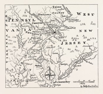 MAP OF PENNSYLVANIA AND WEST NEW JERSEY, From Thomas's History of Pennsylvania.UNITED STATES OF