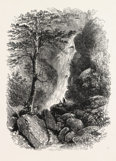 SOURCE OF THE ROANOKE, VIRGINIA, UNITED STATES OF AMERICA, US, USA, 1870s engraving