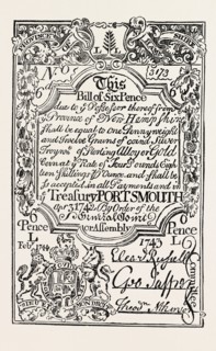 NEW ENGLAND PAPER MONEY, UNITED STATES OF AMERICA, US, USA, 1870s engraving