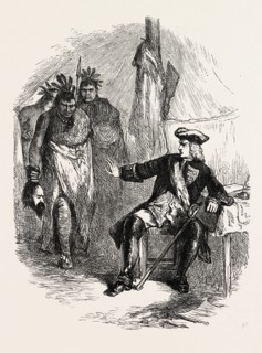 CHICKASAWS WITH SPANIARD'S HEAD, US, USA, 1870s engraving