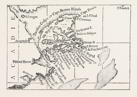 MAP OF CAPE BRETON. From Popple' s Atlas. CANADA, 1870s engraving