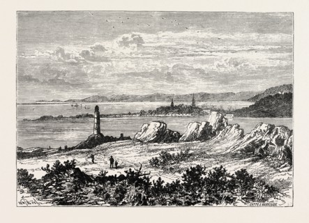 LOUISBURG, CAPE BRETON, CANADA, 1870s engraving