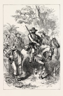 MEXICAN FILIBUSTERS ON THE MARCH, 1870s engraving